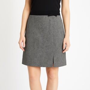 HAROLD’S Black Wool Blend Tweed Skirt Black Bow Waist Size 6